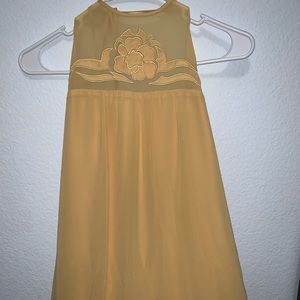 Vintage BCBG Paris Pastel Yellow Floral Lantern Backless Dress - size 6